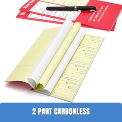 Receipt Book with Carbon Copies, 2-Part carbonless, 100 Sets per Book,4 Receipts