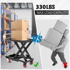 Hydraulic Lift Table Cart 330/500/1100 lbs Manual Single Scissor Lift Platform
