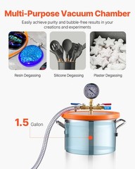 1.5 Gallon Vacuum Chamber 3.5CFM Single Stage Pump Degassing Chamber Kit
