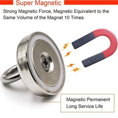 128LBS Pulling Force Neodymium Fishing Magnets, Strong Round Rare Earth