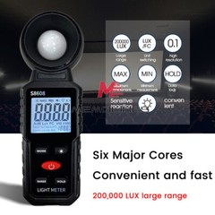 S8608 LCD Light Meter Digital Illuminance Meter Luxmeter Photometer 200000Lux
