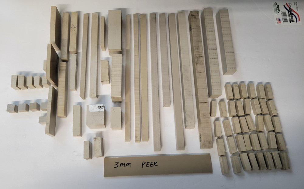 Peek End Cuts Various Sizes 4 Pounds of Materials in Lot