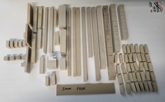 Peek End Cuts Various Sizes 4 Pounds of Materials in Lot
