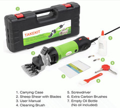 Sheep Shears 500W Professional Clippers, 6-Speed Grooming for Livestock
