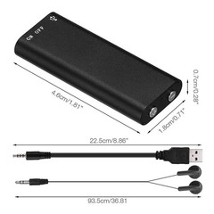 16GB Mini Spy Audio Recorder Voice Activated Office Listening Device 352Hrs