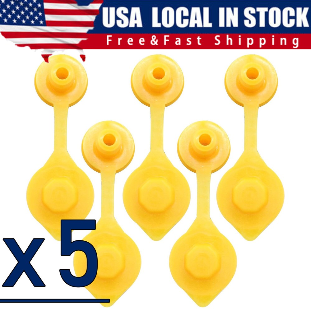 5Pcs Yellow Fuel Gas Can Jug Vent Cap Blitz Scepter Essence Midwest Eagle