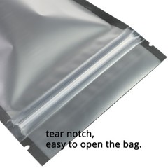 5x7in Matte Clear Front Black Back Mylar Stand up Zip Lock Bag w/Machine B03