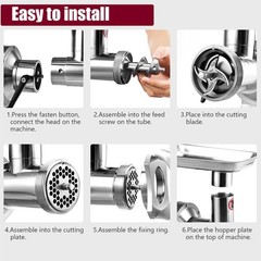 1.5HP Commercial Electric Meat Grinder 1100W Stainless Steel 550lbs/h Heavy Duty