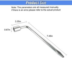 19mm Car Spare Tire Lug Wrench, L-Type Heavy Duty Steel Tire Replacement Tool wi