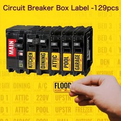 1-set 129pcs Circuit Breaker Box Labels, Conspicuous Identification Weatherproof