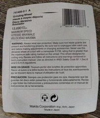 Makita 4-Inch X 3/16″ X 5/8″ 36 Grit Grinding Wheel 741405-2-1 A36P