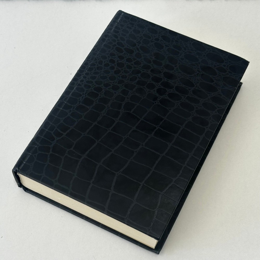 Fiorentina Italy Black Croc Embossed Leather Journal Unlined Hardcover Notebook