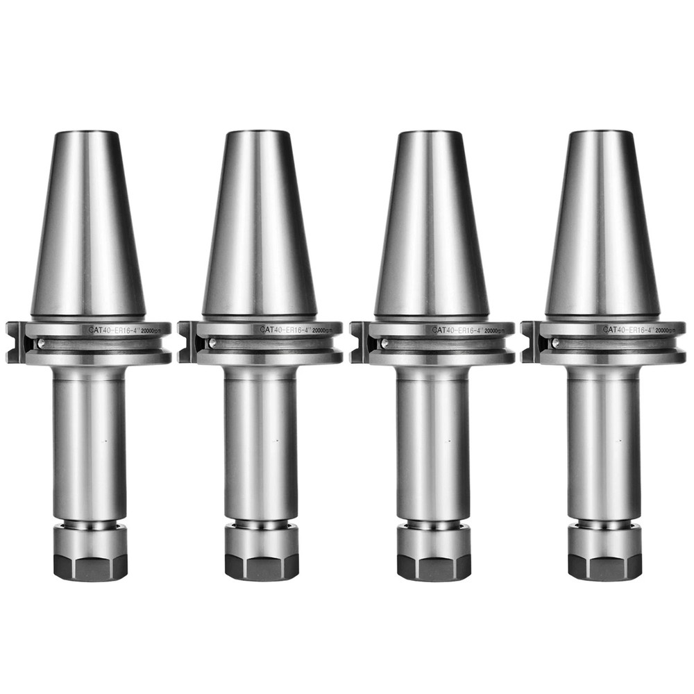 4Pcs CAT40 Tool Holder ER16 Collet Chuck Set length 100mm Chuck Tool Holder Set