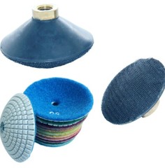 Wet Variable Speed Polisher Kit 4″ Diamond Polishing Pads Convex Sink Pads