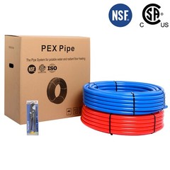 EFIELD 2 Rolls 3/4″ x 100ft (200ft) Blue&Red PEX Pipe/Tubing with Pipe Cutter