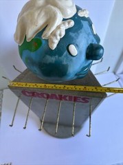 Croakies Rotating Vintage Hanging Store Display Happy Earth Head In Clouds World