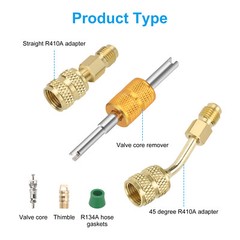 R410A Adapter for Mini Split System, 5/16″ SAE Female to 1/4″ SAE Male Flare