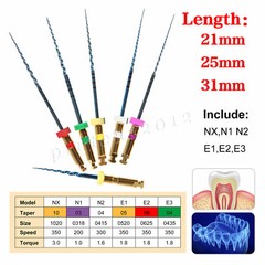 6PCS Dental Rotary Files Endo NITI Tip Assorted SANDENT 21/25/31mm sandent