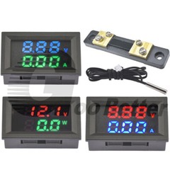 5-Wire DC Voltmeter Ammeter Panel Mount Amp Meter Red-Green Red-Blue Digital LED
