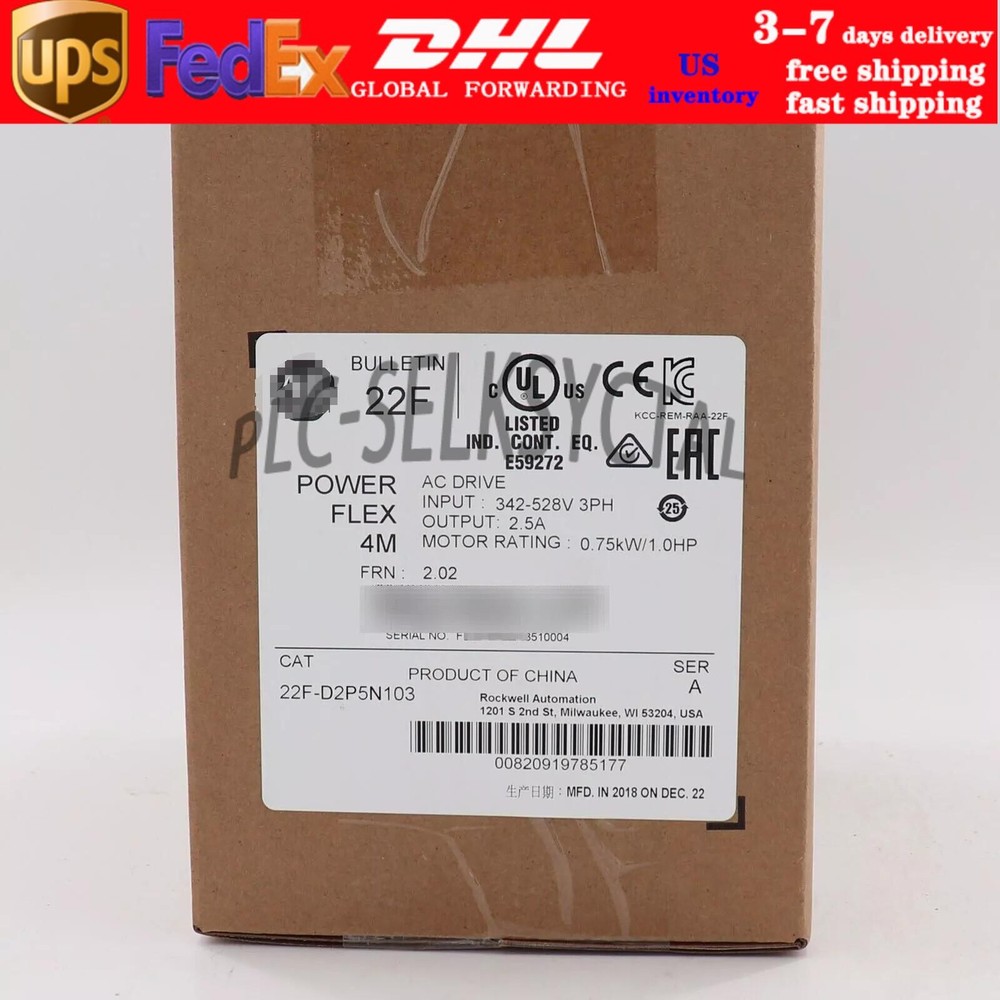 New In Box Sealed AB PowerFlex 4M 0.75kW 1HP AC Drive 22F-D2P5N103 US Free Tax