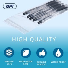 3″ x 8″ Long Zip Bags, 1000 Pack, Clear Plastic Reclosable Zip Baggies, 2 Mil…