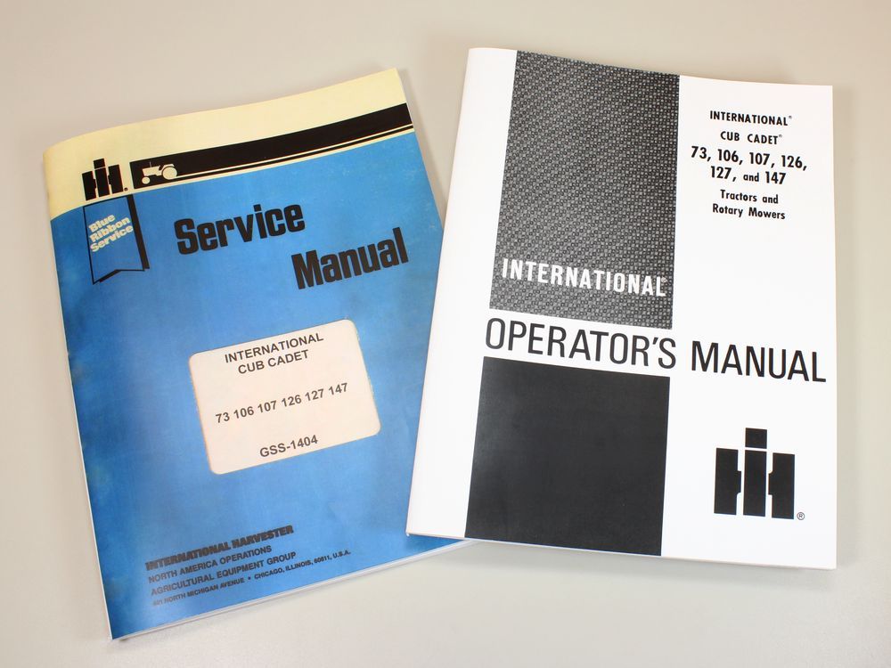 International Cub Cadet 126 127 147 Lawn Tractor Operators Service Repair Manual