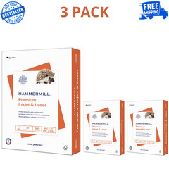 Hammermill Premium Printer Paper 24lb 8.5×11 White 500 Sheets 1 Ream, 3 Pack