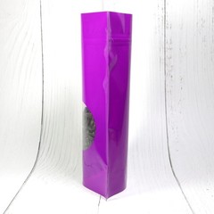 Reclosable Zipper Purple Mylar Foil Stand Up Freeze Dried Candy Window Bag Pouch