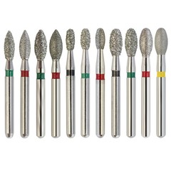 Diamond Dental Burs 856 379 801 FG Round End Taper Football Barrel Pear Flame