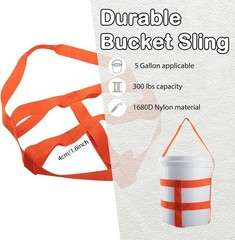 4 PCS Bucket Sling for 5 Gallon Bucket,1.6 Inch Wide Handling Sling Heavy 1680D