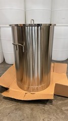 55 Gallon Stainless Steel Drum Sanitary Seamless Open Top with Lid and Handles
