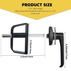 shed Door Latch shed Door Handle with 5-1/2″ Stem,shed Door Lock Matching Set…