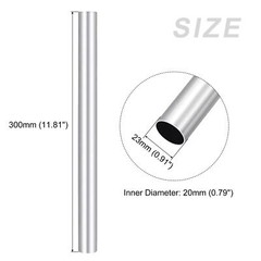 6063 Aluminum Tube 23mm OD x 20mm ID x 300mm L for Home Furnishing