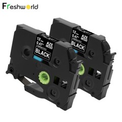 2Pack Compatible TZe-335 Brother P-Touch TZe Tape 0.47 Laminated White on Black
