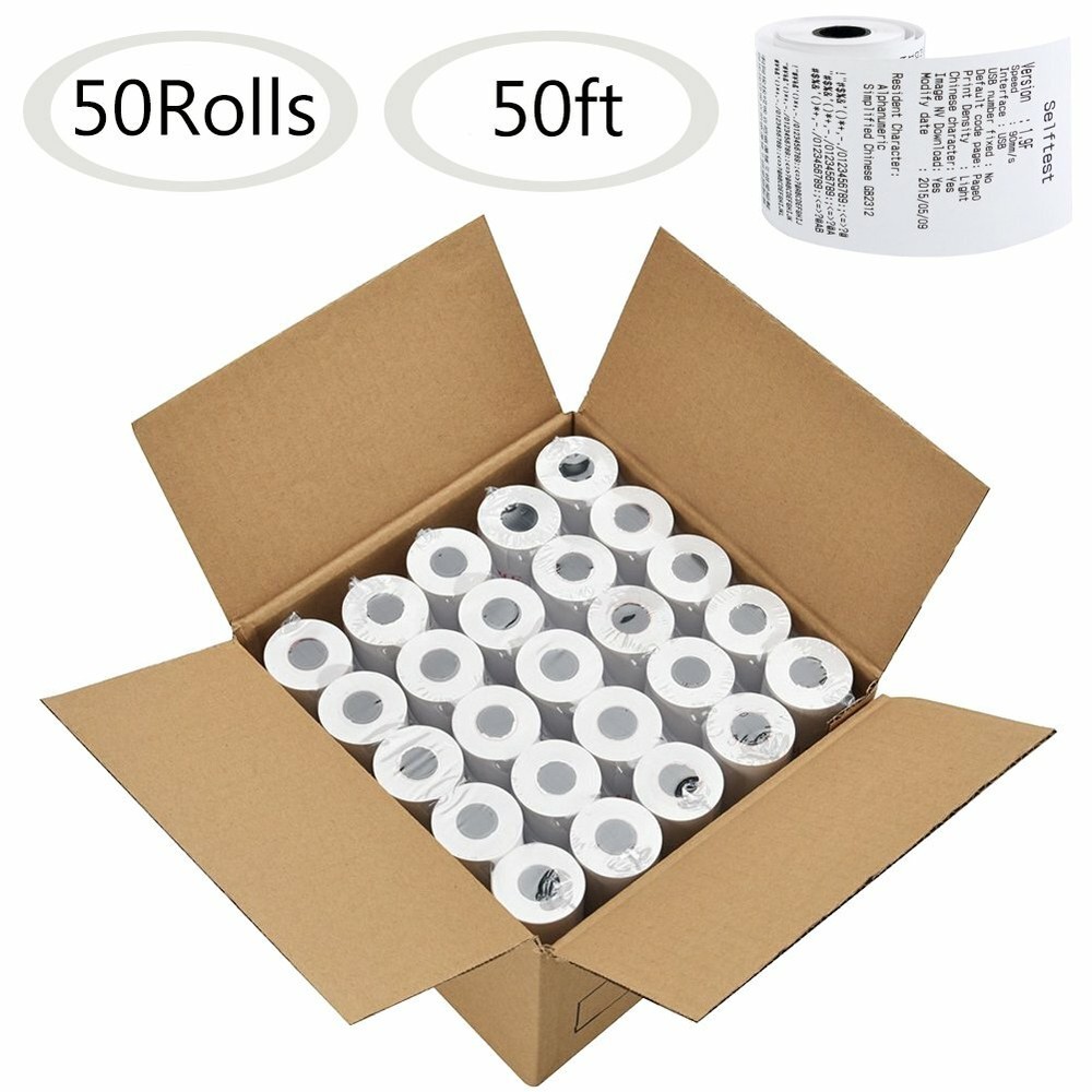 50 Rolls 2 1/4″ x 50′ Thermal Paper Cash Register POS Receipt Paper Vx520 ICT220