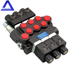 3 Spool,13 GPM, Hydraulic Monoblock Solenoid Directional Control Valve 12V DC