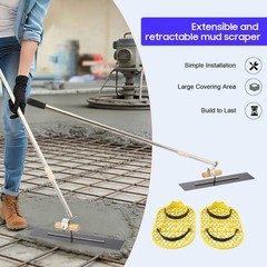 Long Handle Concrete Trowel Cement Surface Smoothing Tool w/ Finishing Shoes NEW