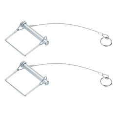 2Pcs, Wire Lock Pin with Safety Lanyard for Farm 1/2 Inch (12mm) Silver Tone