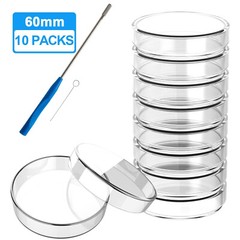 60/90/100mm Glass Petri Dishes with Lids Autoclavable Lab Petri Plates Reusable