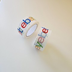 2-ROLLS of eBay Branded Packaging Shipping Tape with Color Logo 75Yds x 2 in.