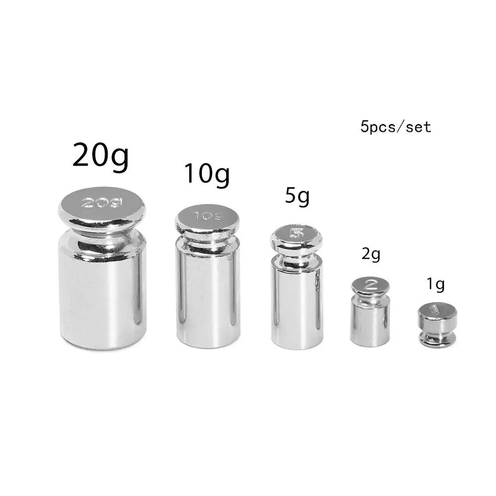 5Pcs Calibration Scale Weights Chrome Plated 1g 2g 5g 10g 20g Set Home Tool