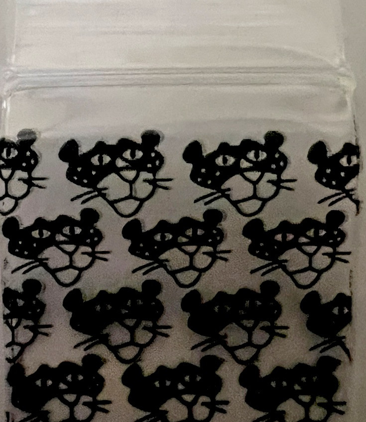 200 SMALL BAGGIES 1010 1′ X 1′ MINI RESEALABLE POLY DESIGNER BAGS BLACK PANTHER