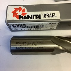 Hanita End Mill, (1) 1”x1”x2”x41/2”,4FL/PCT (1) 1”x1”x2 1/2” X 5”,2FL,3113-H