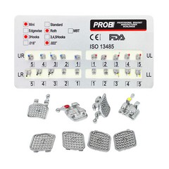 10PKS Dental Orthodontic Metal Brackets Braces Mini/Standard .022 3/345Hook PROB