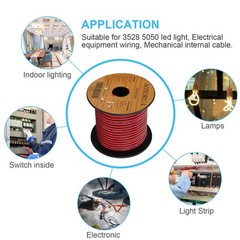 100FT 14/2 Gauge Red Black Electrical Wire, 14AWG 2 Conductor Zip Cable