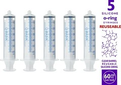 60cc | 60ml BASIK Syringe Silicone O-ring 5/pak Luer Lock Reuse Tube Hand Feed