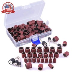 AUSTOR Aluminum Oxide Sanding Drum Set with Free Box Including 120 Pieces Drum S
