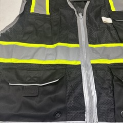 Kishigo Safety Vest,Zipper,Black,L Gravel Gear HV