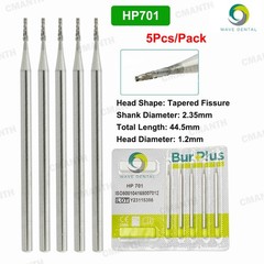 US WAVE Dental Carbide Burs HP Tapered Fissere Fit Low Speed Straight Handpiece