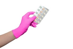 1200 Medium Pink Nitrile Exam Gloves, M, Aurelia Blush Latex Free Pwdr Free
